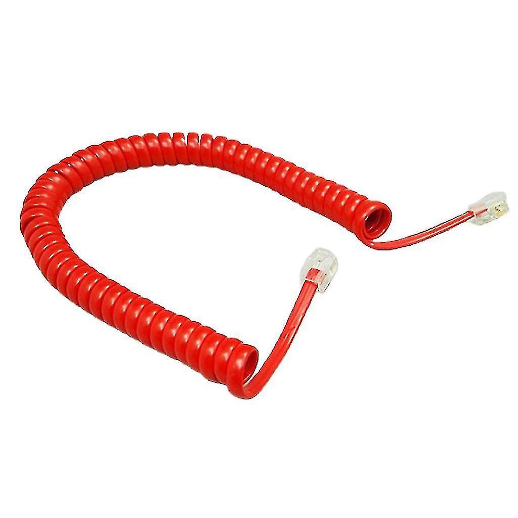 Sszfu Rj9 Telephone Handset Cord For Telephone/handset Black/ Red /white Curly 1.85m (ruigou)