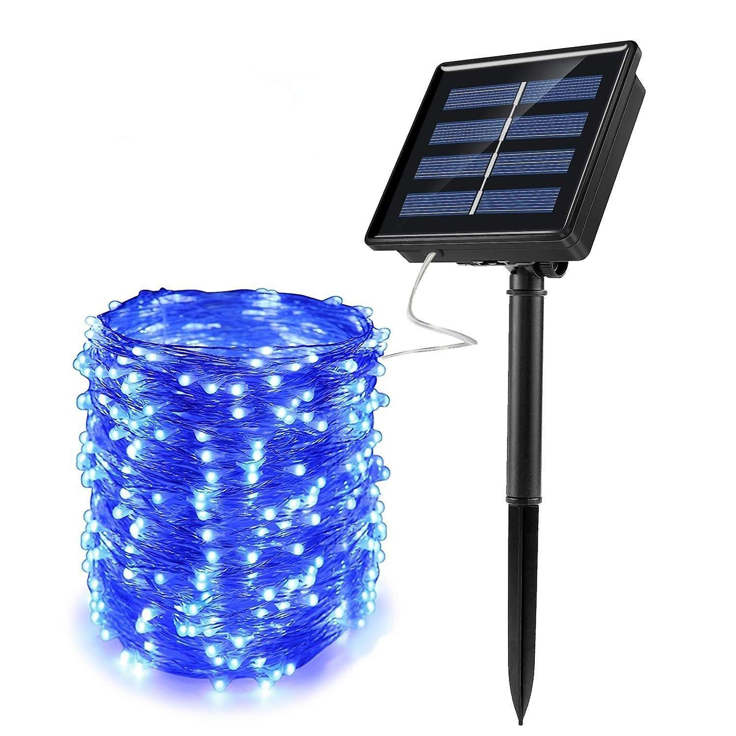 Slowmoose Solar Powered Waterproof Fairy Copper Wire String Lights Blue 20m200led(2pcs)