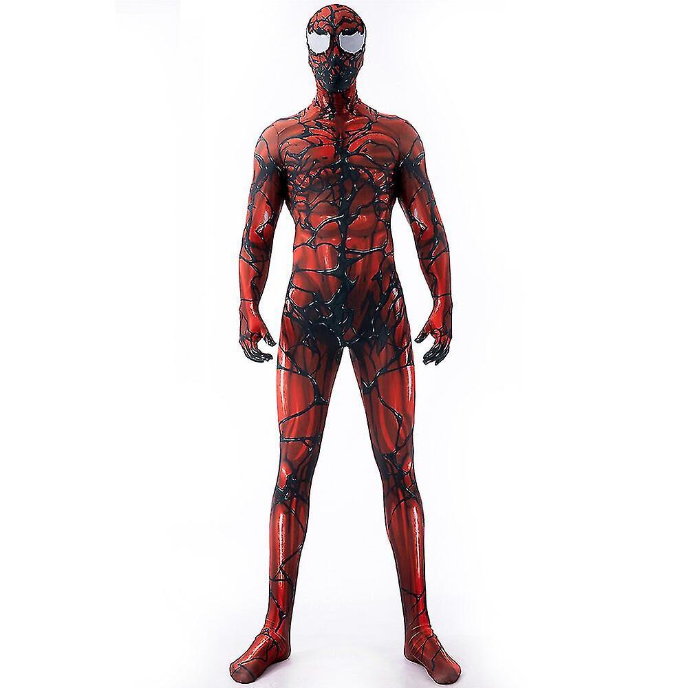 DUqi Deluxe Carnage Costume Men Superhero Costume Cosplay Halloween Costume For Adult Carnival Performance Party Dress Up M