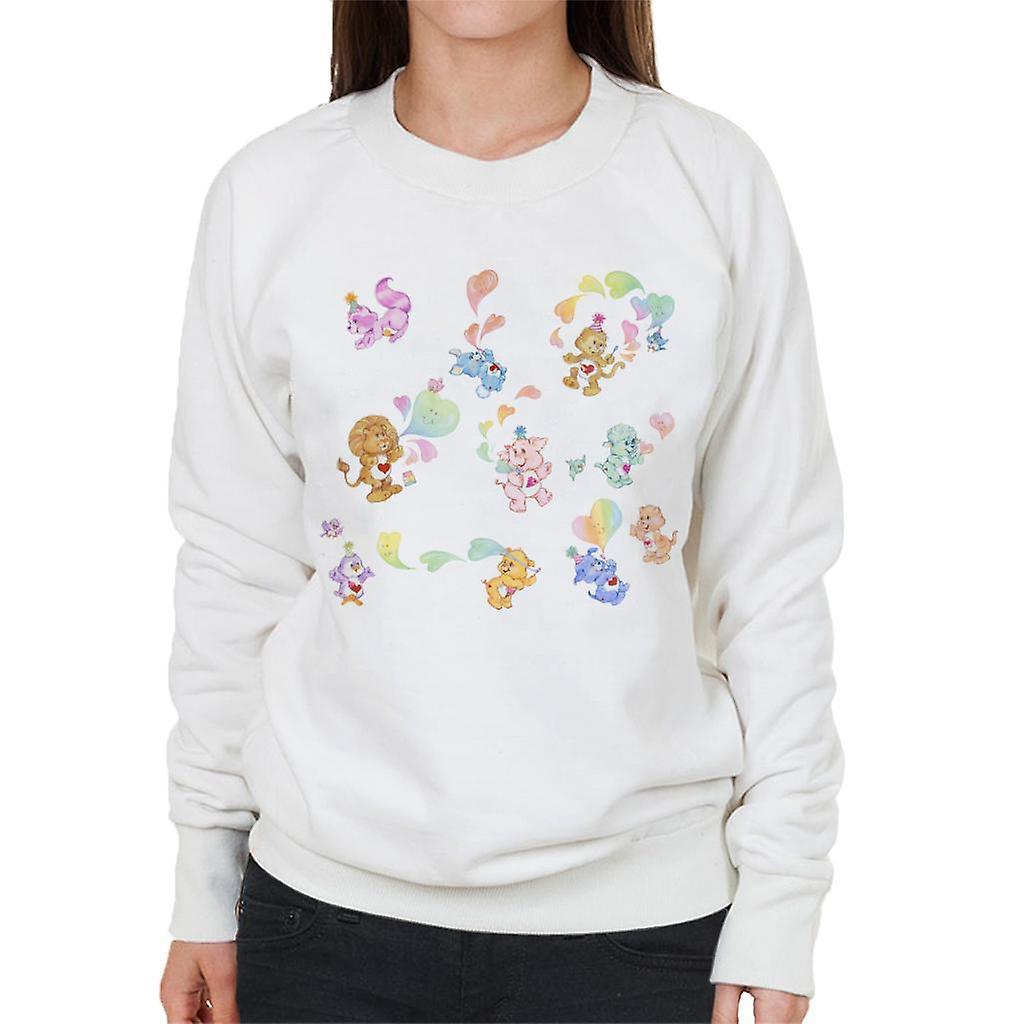 Care Bears Love Heart Montage Women's Sweatshirt White Small