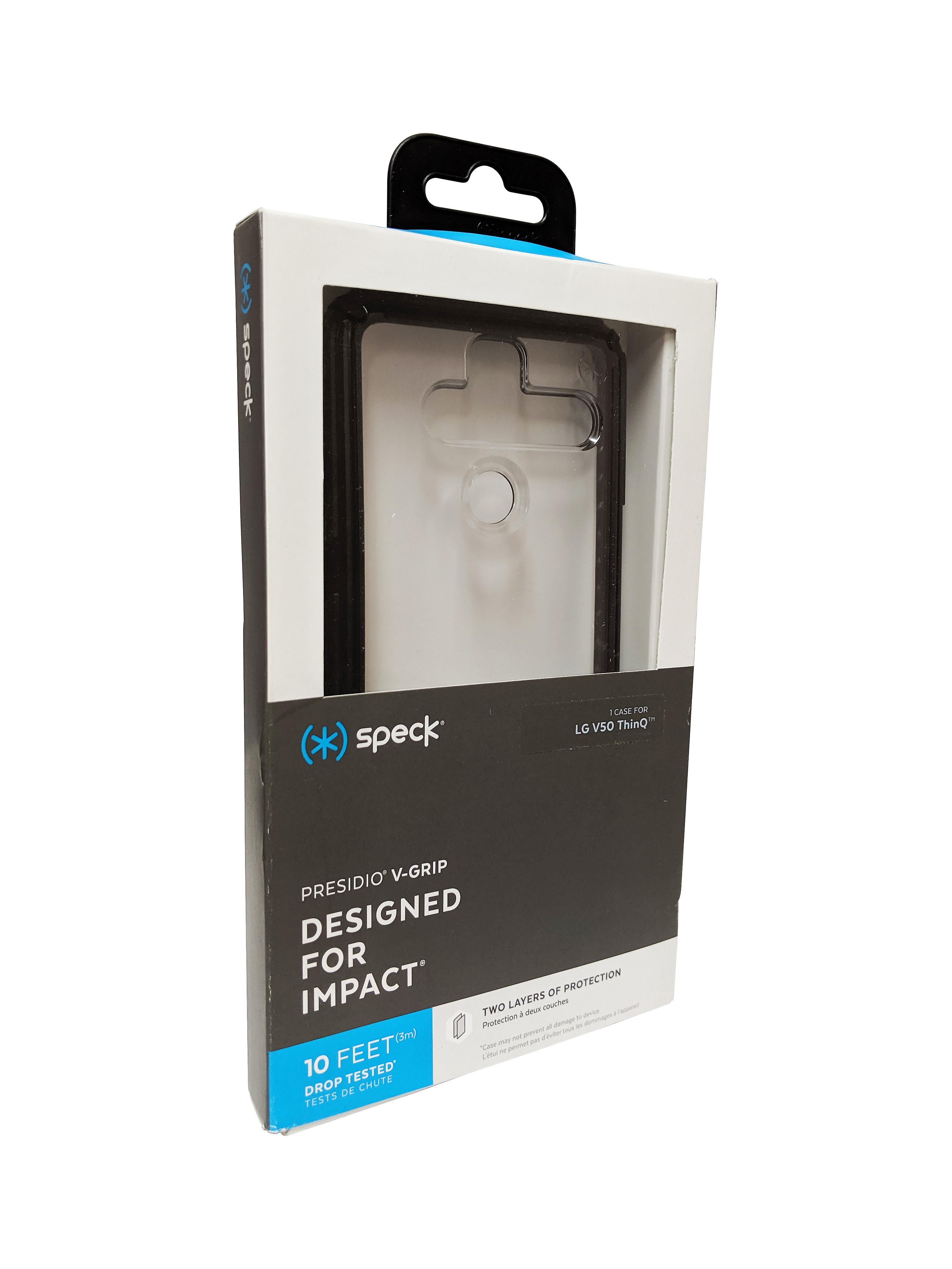 Speck Presidio V-Grip Case for LG V50 ThinQ - Black/Clear