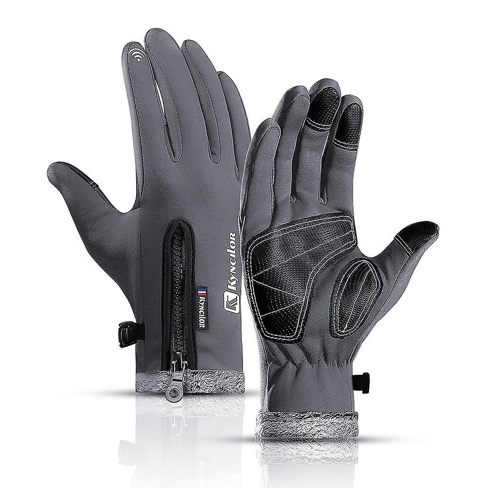 Le Contente Winter Cycling Gloves Snowboard Gloves Waterproof Windproof Snow Gloves For Skiing Shoveling Grey M