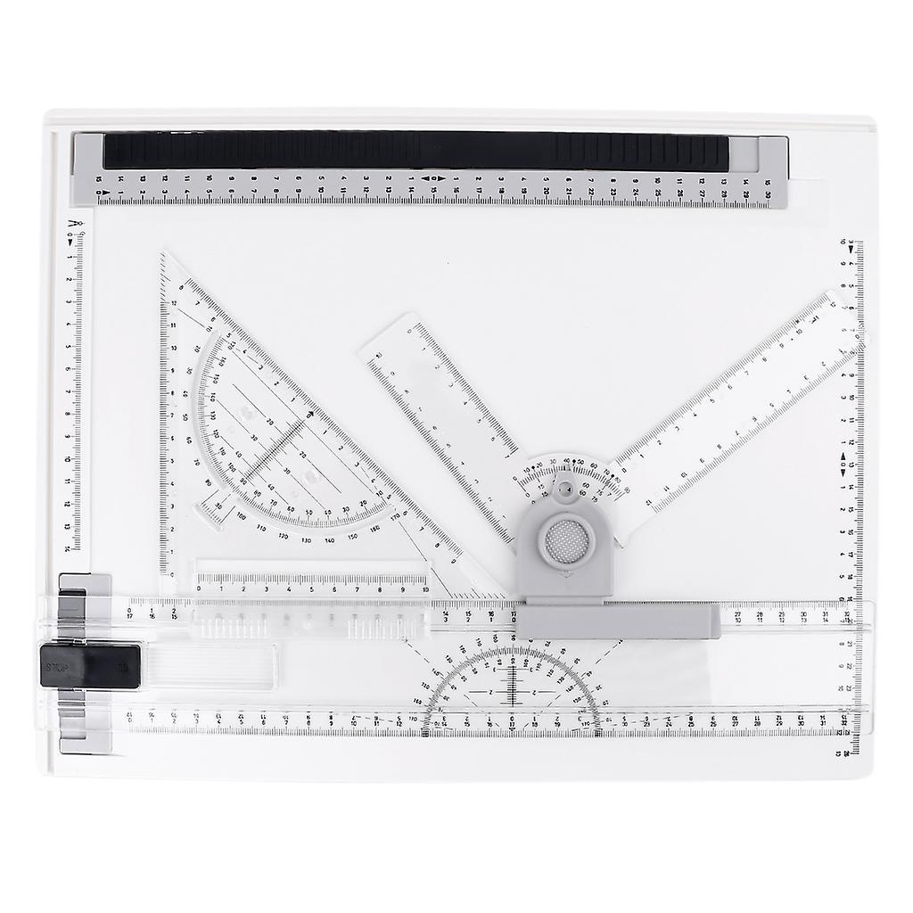 unbrand A4 Drawing Board Drafting Table Multifunctional Drawing Board Table With Clear Rule Adjustable Measuring System Compact