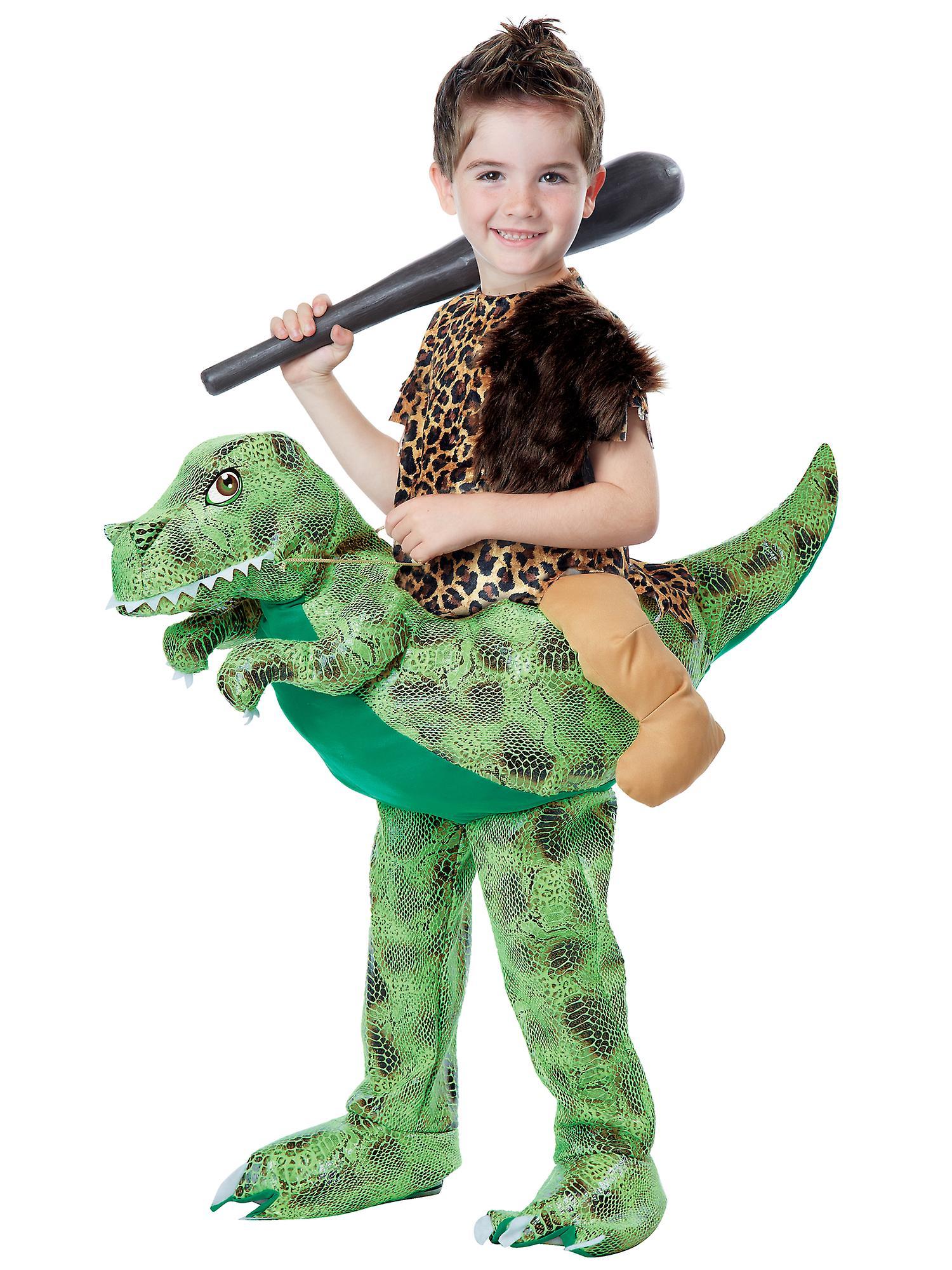 California Costume Collections Dino Rider Dinosaur Prehistoric Caveman Book Week Toddler Boys Costume 3-6 Green Toddler (3-6)