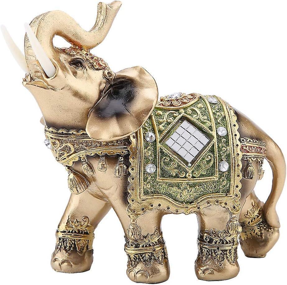 Serh Elephant Statue, Feng Shui Green Elephant Statue Sculpture Lucky Feng Shui Elephant Sculpture Wealth Figurine Collectible Figurine Gift Home D...