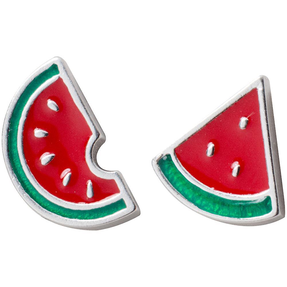 Tinksky 1 Pair Watermelon Earrings Watermelon Stud Earrings Summer Tiny Earrings Fresh Jewelry 1.5X0.7CM