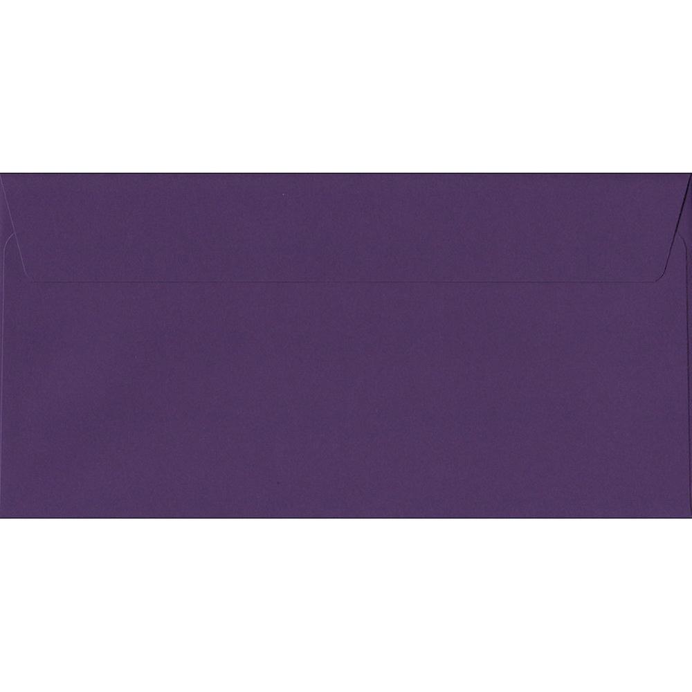 ColorSono Blackcurrant Peel/Seal DL+ Coloured Purple Envelopes. 120gsm Luxury FSC Certified Paper. 114mm x 229mm. Wallet Style Envelope. 100