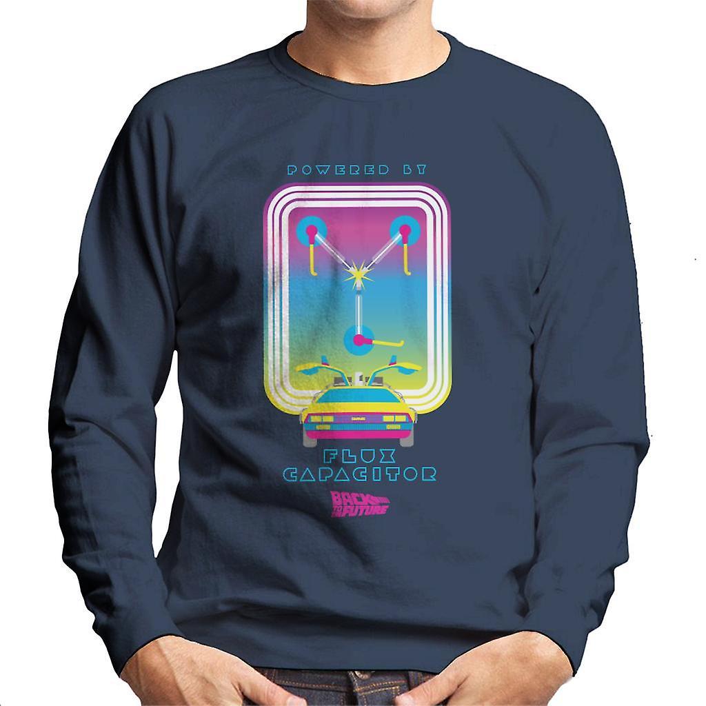 Back to the Future DMC Delorean Flux Capacitor Gradient Men's Sweatshirt Navy Blue X-Large