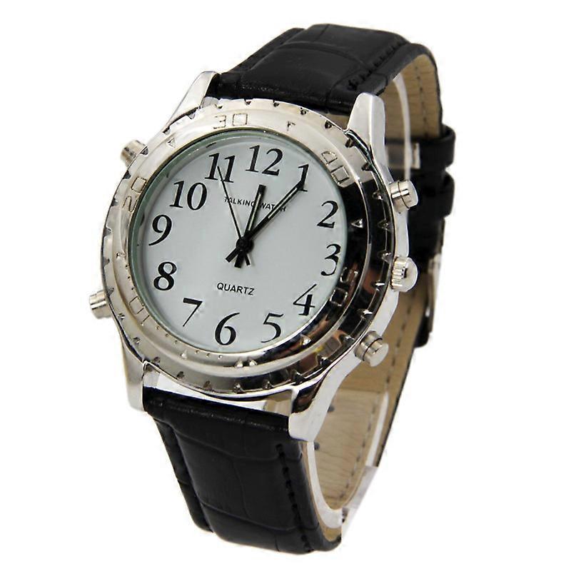 Flye English Talking clock for blind or visually impaired Watch yourself Black