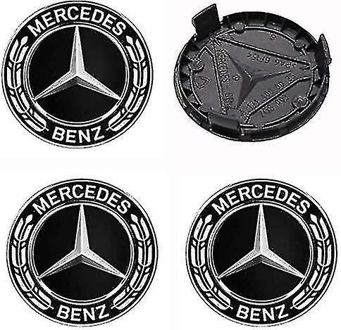 Cryin 4 Pieces Center Caps Compatible With Mercedes Benz 75mm Center Wheel Cover Abs Car Accessories