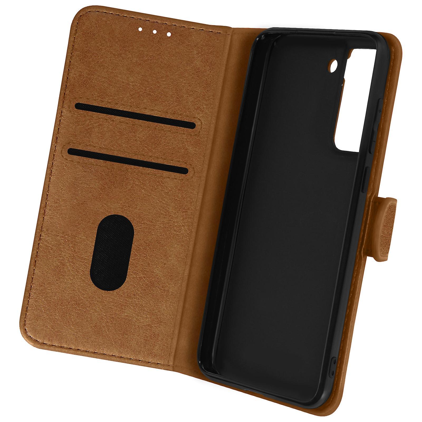 Avizar Folio case Galaxy S21 FE Wallet Function and Video Stand - brown