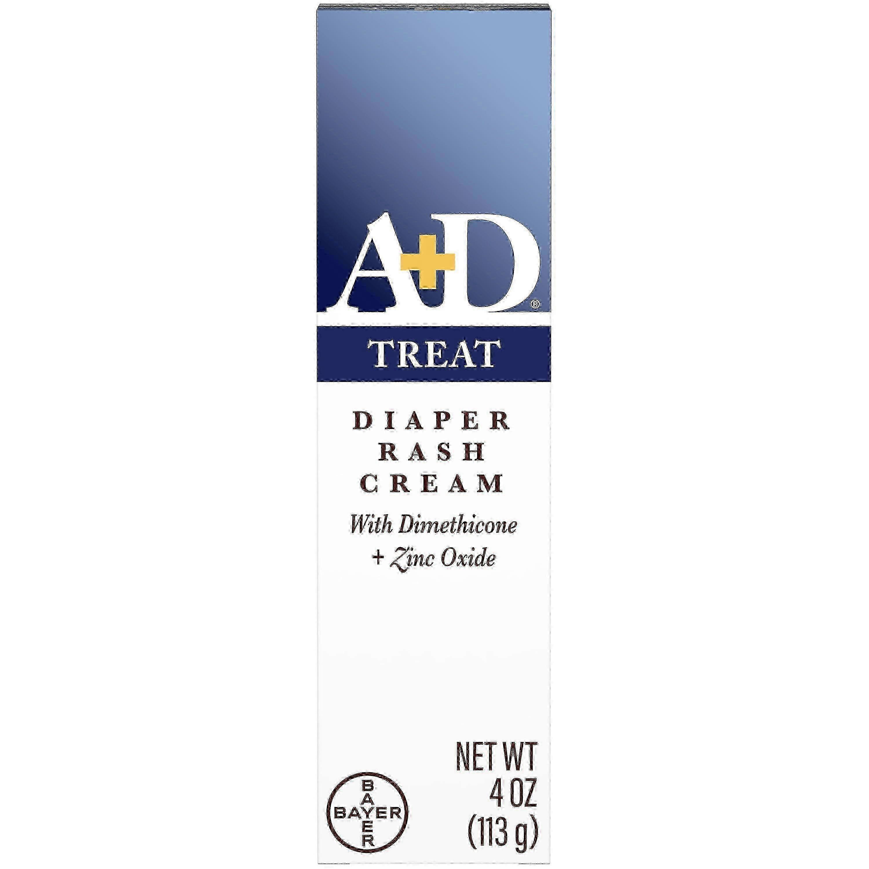 A+d diaper rash cream, zinc oxide, moisturizing with aloe, 4 oz