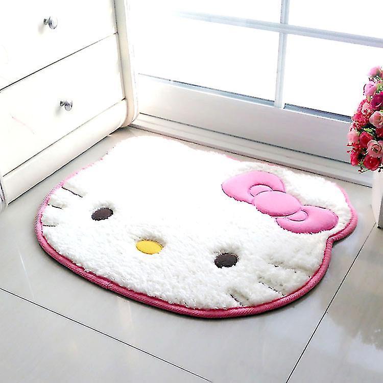 Ssylune Kawaii Hello Kitty Cartoon Rug Anime Kt Cat Plush Floor Mat Bathroom Non-slip Carpet Car Cushion Soft Cashmere Living Room Decor Kitty6 75X...