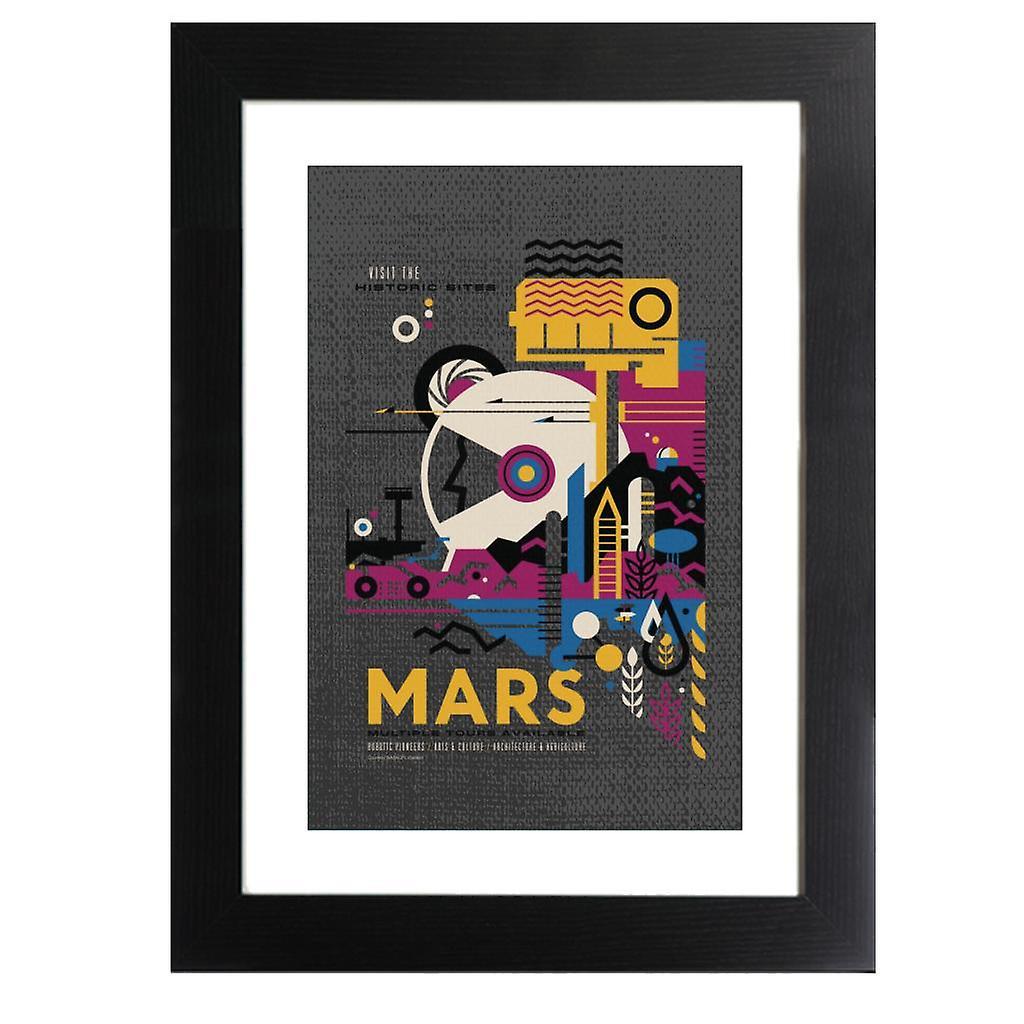 NASA Mars Multiple Tours Interplanetary Travel Poster Framed Print Charcoal 39 x 52 cm