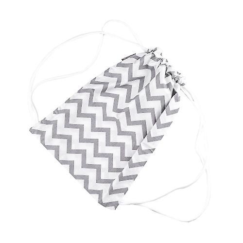 Puckdaddy gym bag Svea 29x38cm bag with drawstring with Chevron pattern in white