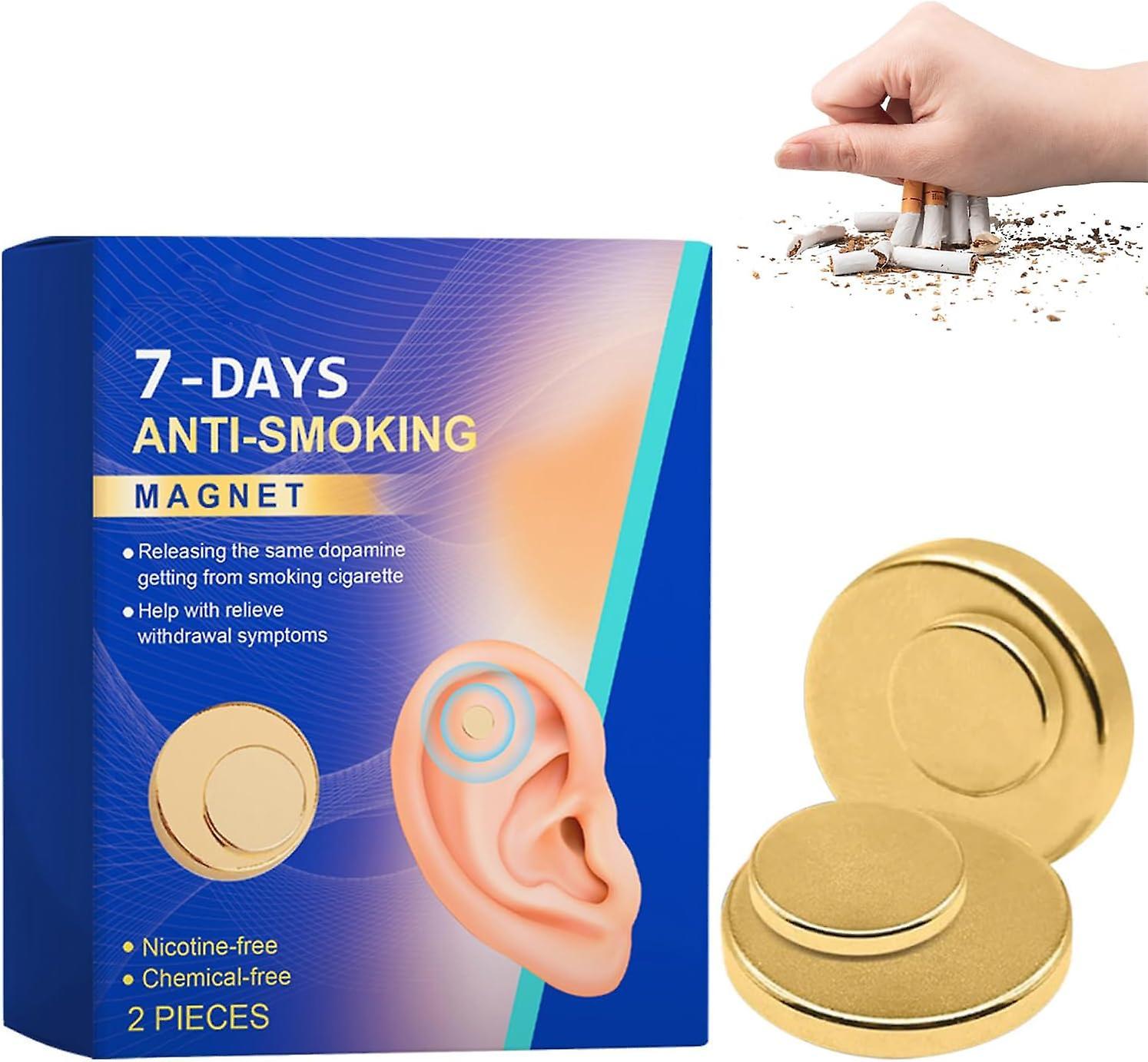 Fongwan 7 Days Anti Smoking Magnet, Magnetic Therapy Quit Smoking Magnet, Stop Smoking Aid Magnetic Therapy Ear Auricular Magnet 2pcs