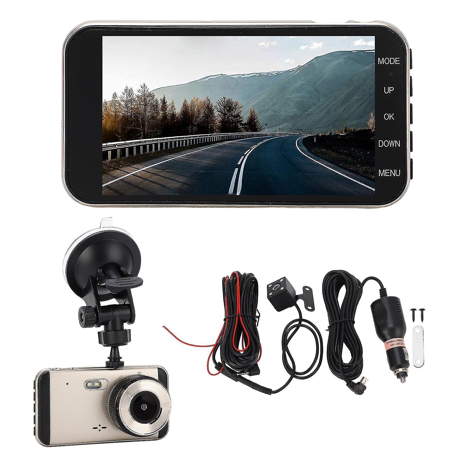 Dual Dash Cam 2 Channel Dash Camera - 4 Inch Car Driving Recorder with 170 Wide Angle - 1080P