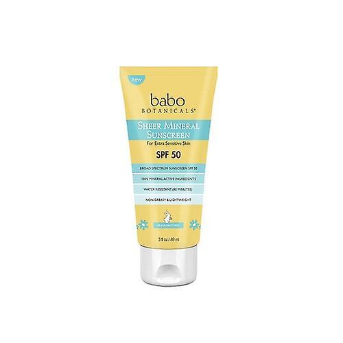 Babo Botanicals Sheer Mineral Sensitive Gentle Sunscreen Lotion SPF 50, 3 Oz (Pack of 1)