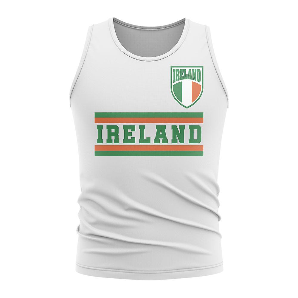 UKSoccerShop Ireland Core Football Country Sleeveless Tee (White) Womens L (Size 14 - 36 inch Chest)