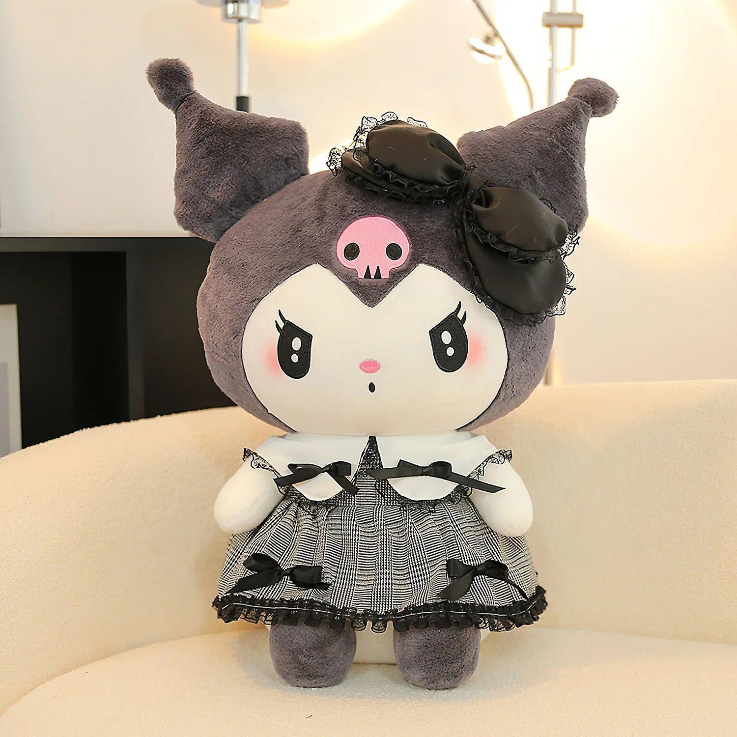 Scvvd 60cm Sanrio Kuromi My Melody Plush Toy Big Size Kawaii Gothic Little Devil Plushies Soft Stuffed Rag 35cm