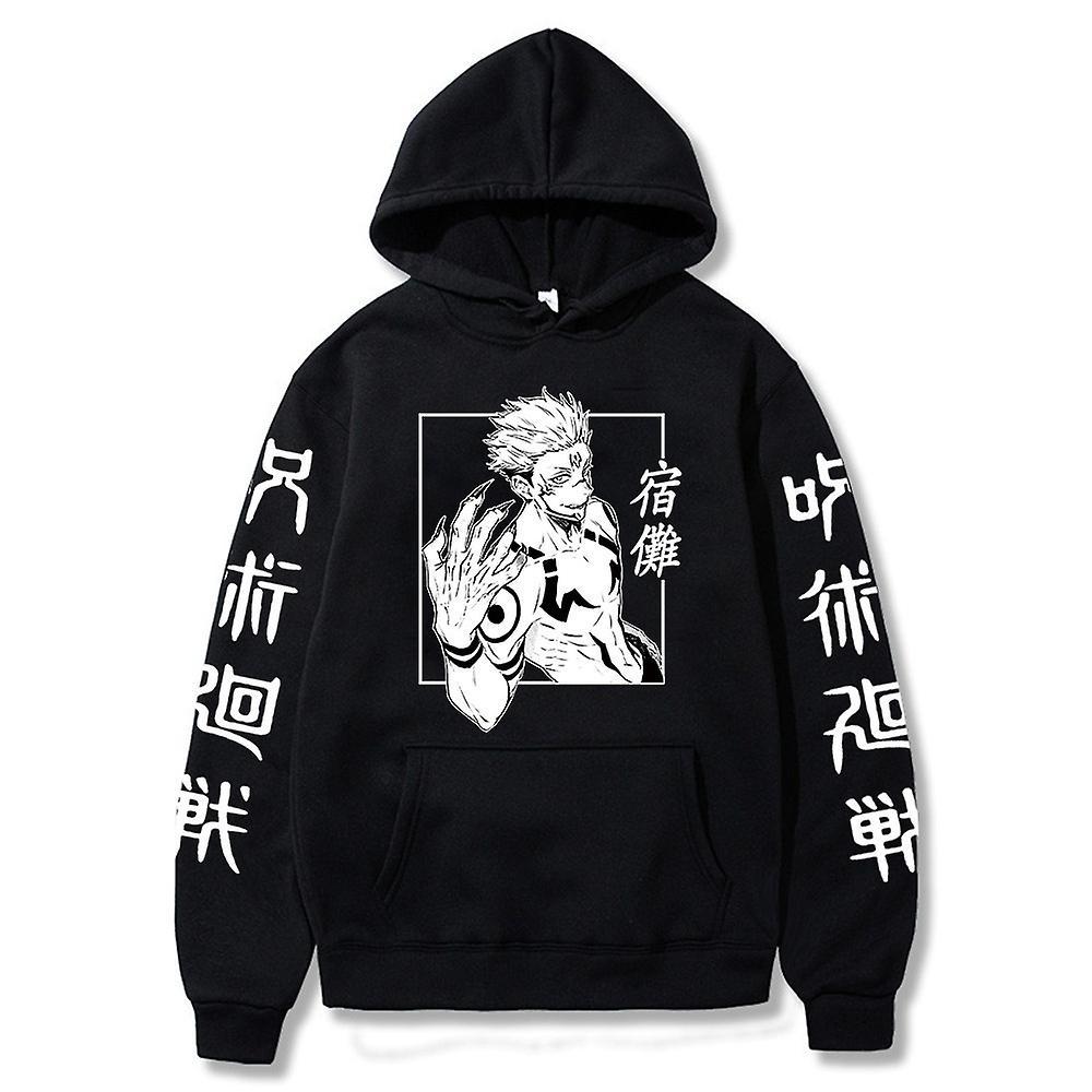 Bestdaily Jujutsu Kaisen Anime Manga Hoodies Mens Womens Fashion Casual Ryomen Sukuna Print Sweatshirt Jumper Tops Long Sleeve Hooded Pullover L