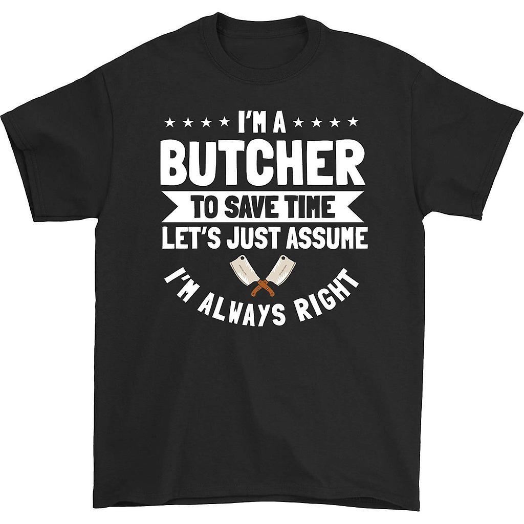 HISHARK I'm a butcher to save time t-shirt Black XL