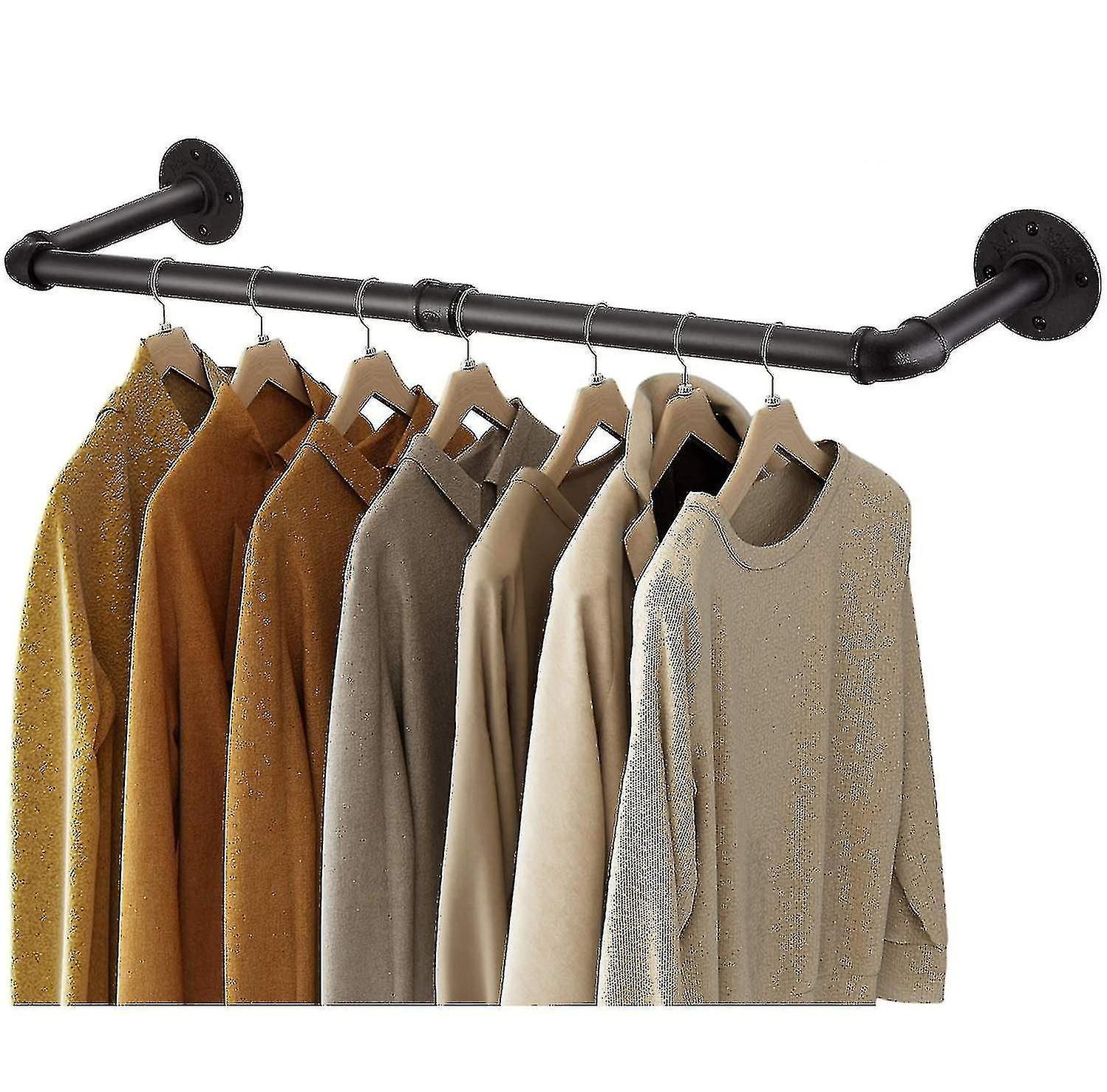 Exsha Clothes Rail Wall Mounted Industrial Pipe Clothes Rack