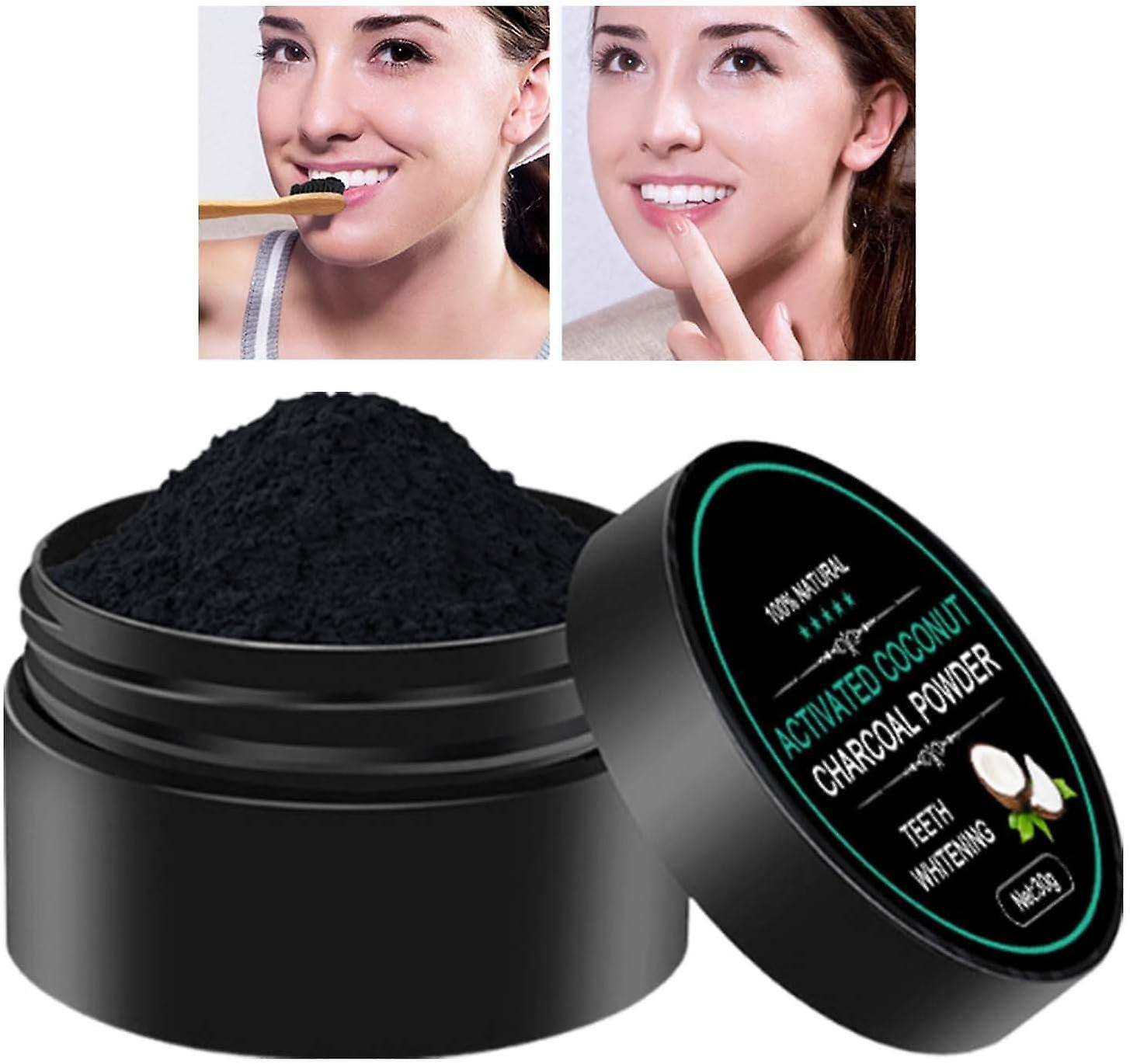 Frusde Teeth Whitening Activated Coconut Charcoal Powder, Natural Activated Coconut Charcoal Powder Teeth Whitening Remove Tooth Stains Fresh Breat...