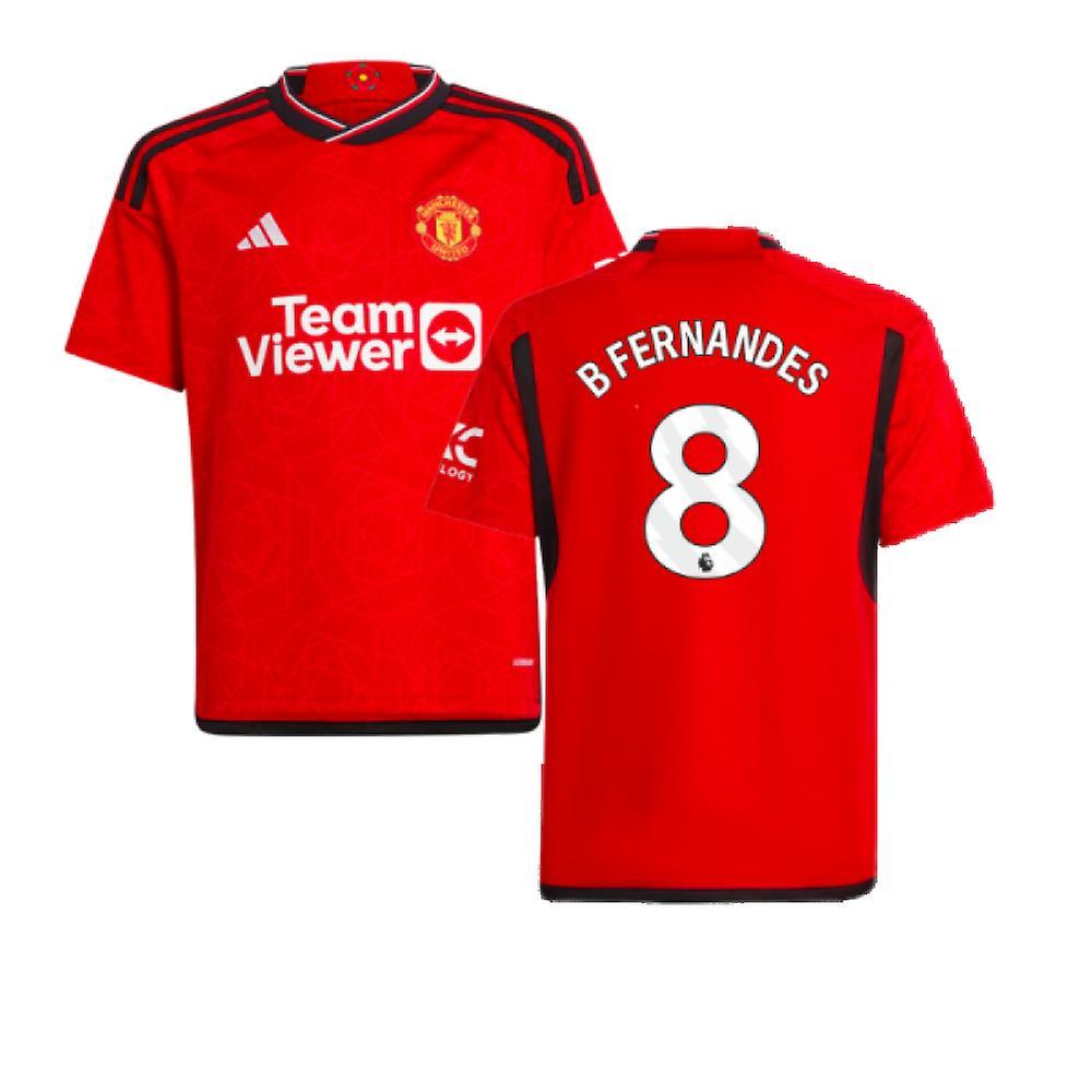 Adidas 2023-2024 Man Utd Home Shirt (Kids) (B Fernandes 8) Red 15/16 Years - 34-36 inch