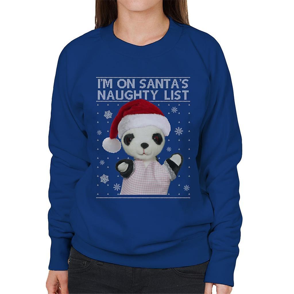 Sooty Christmas Soo Im On Santas Naughty List Women's Sweatshirt Royal Blue Small