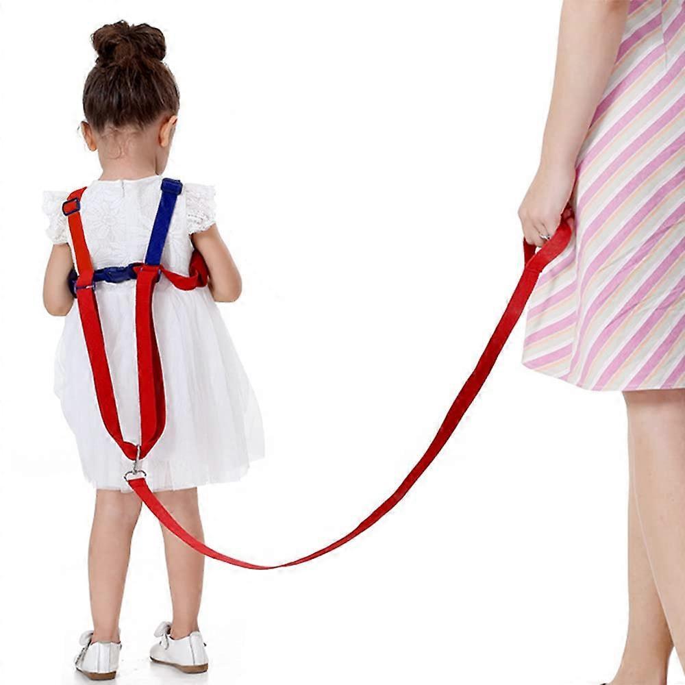 Unbrand Toddler Reins, Toddler Safety Walking Harness, Baby Reins, 2 in 1 Baby Safety Leash Anti-Lost for Kids, Baby Walking Harness Red-Blue