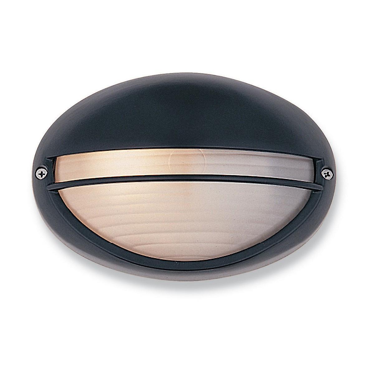 Streamline 1 Light Wall Light 60W Black Opal Glass IP44 E27