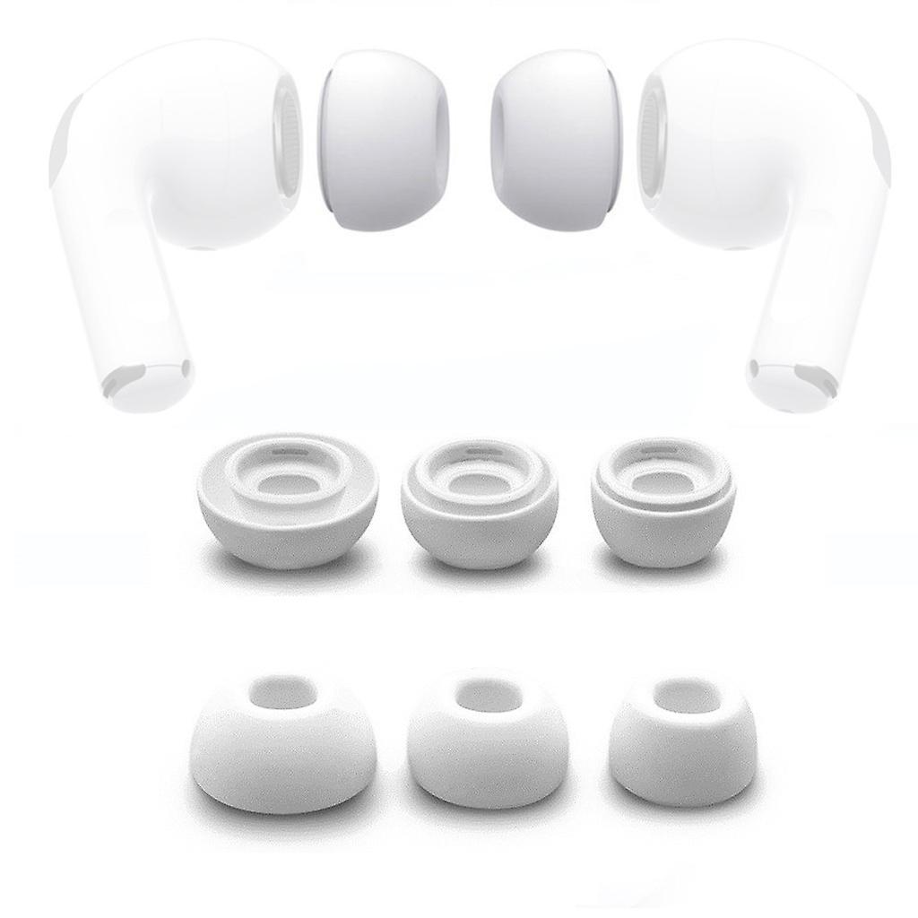 Fruushop 6pc Silicone Replacement Ear Tips Buds For Apple Airpods Pro Headphones White