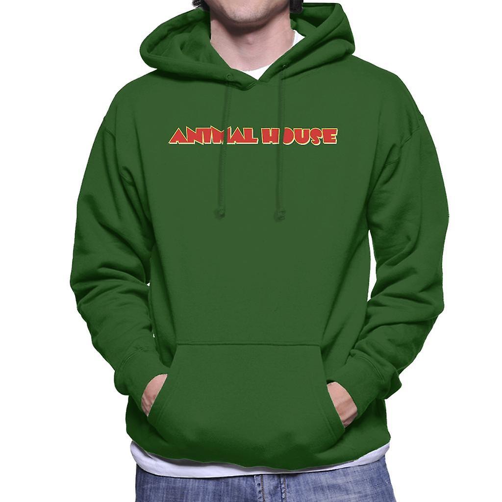 Animal House Classic Red Logo Men's Hooded Sweatshirt Bottle Green Large