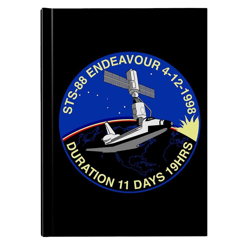 NASA STS 88 Endeavour Badge Hardback Journal Black 13 x 18.5 cm