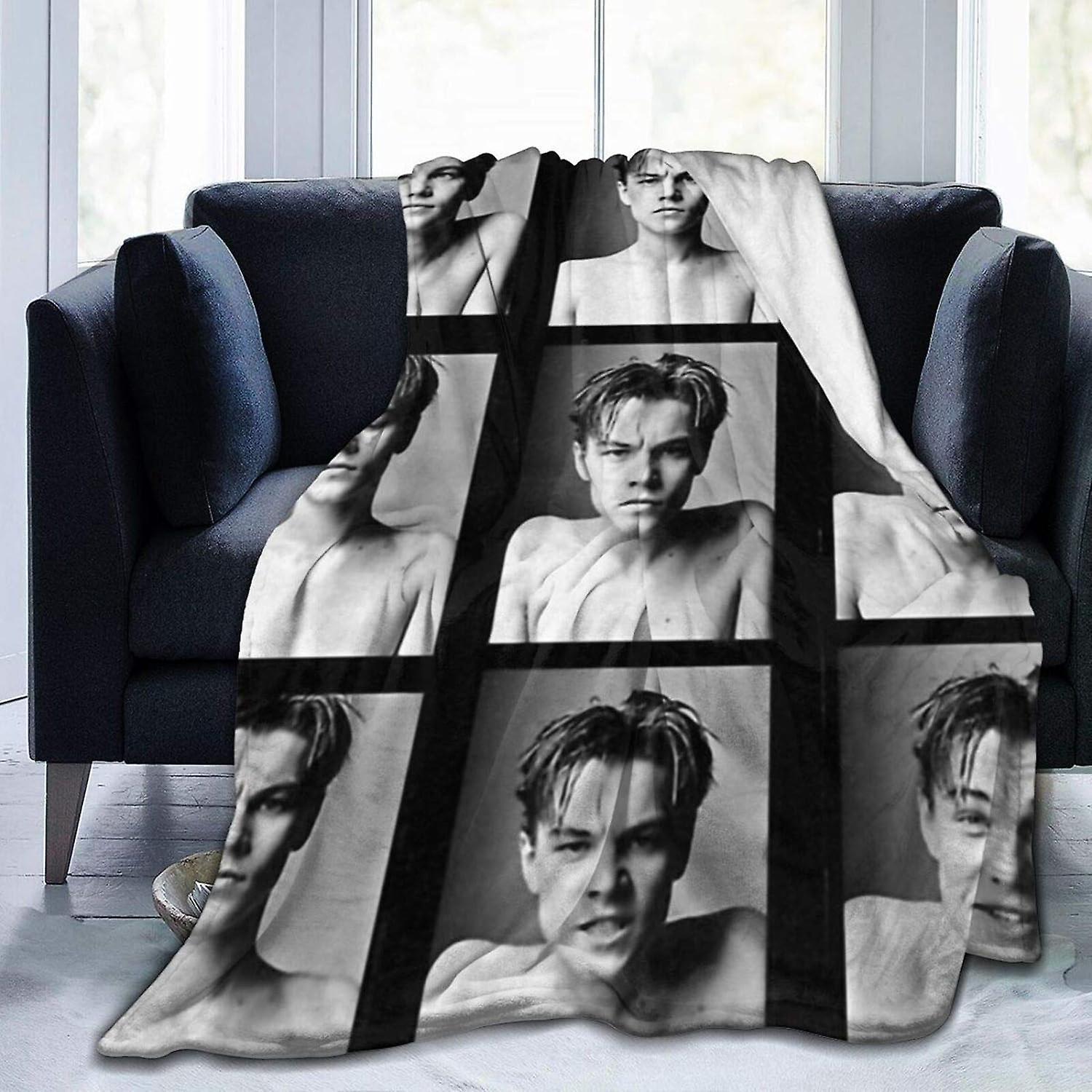 Kerota Leonardo Dicaprio Ultra-Soft Lightweight Blanket Flannel Throw Blanket X 50x40in 125x100cm