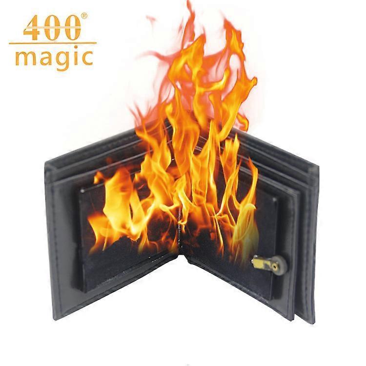 Denuotop Fire Wallet Magic Tricks Flame Wallet Magician Card To Wallet Fire Magia Stage Street Illusions Gimmick Props