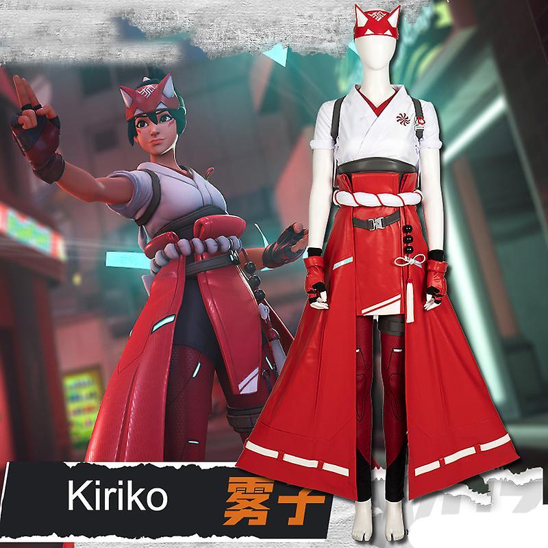 Carrep Game Overwatch 2 Kiriko Cosplay Costume Kiriko Cosplay Uniforms Women Kiriko Headwear Halloween Party Outfit One Size