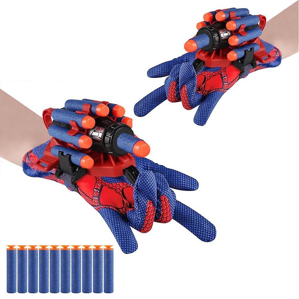 Vicbuy Kids Spider-man Gloves Web Shooter Toys, Spider Cosplay Launcher Glove Super Hero Launcher Wrist Toy Set