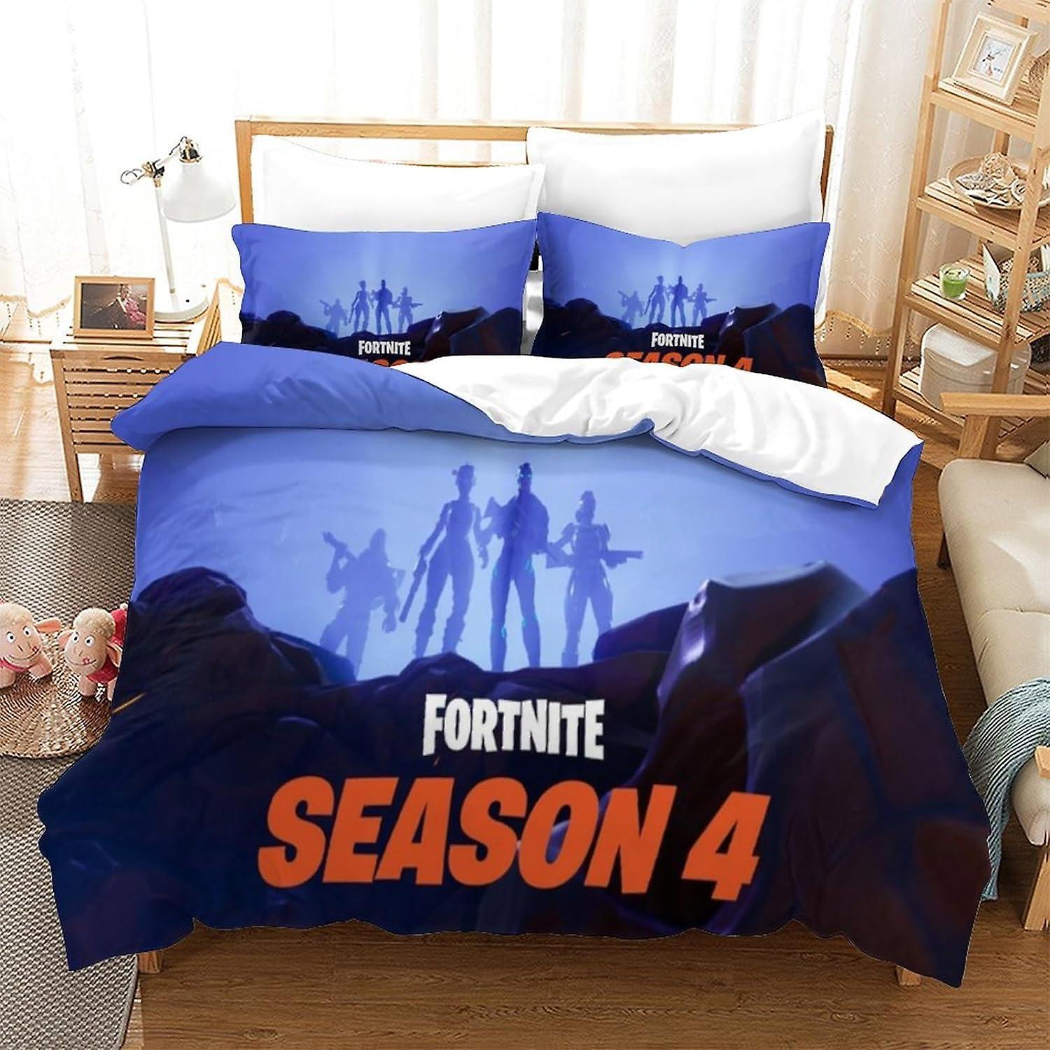 Kerota Duvet Cover Set Fortnite Shooting Game Printed Duvet Cover Comfortable Bedding Set High Quality Skin-friendly Bedding Set for Bedroom Single...