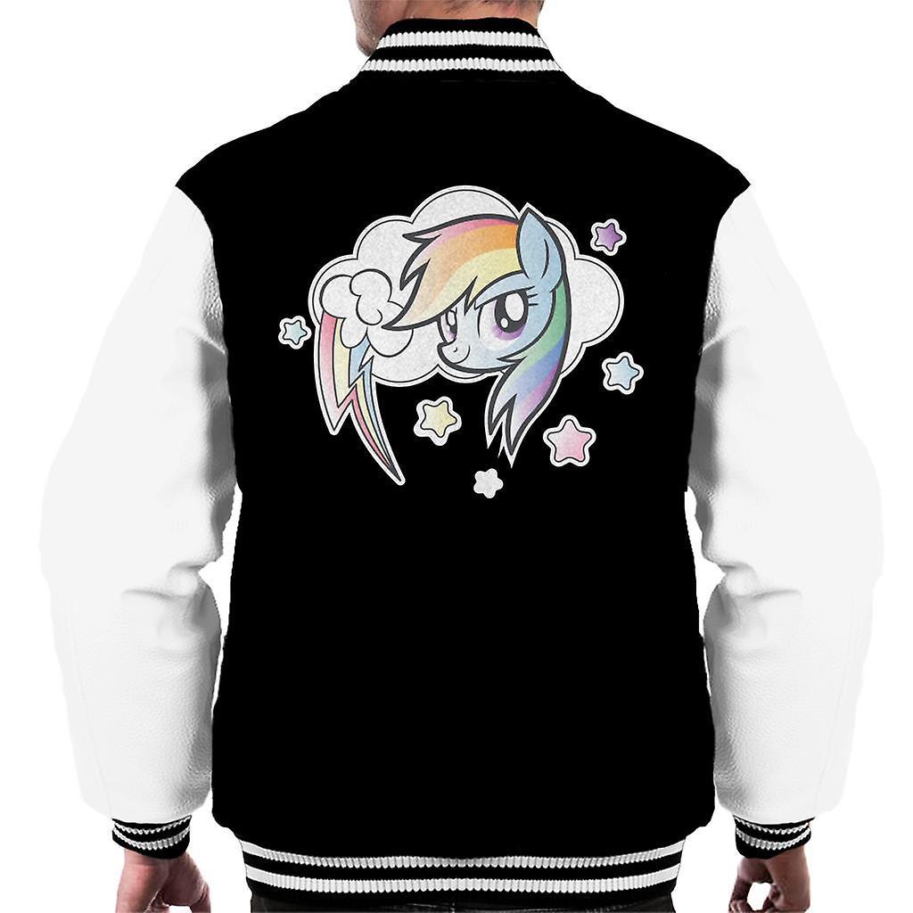 My Little Pony Rainbow Dash Cloud Men's Varsity Jacket Black/White XX-Large