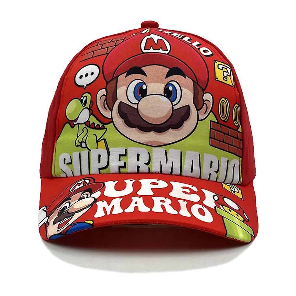 Shakub Caps Super Mario Bros Baseball Cap Cartoon Trucker Hat Adjustable Snapback Gifts for Kids Girls Red B