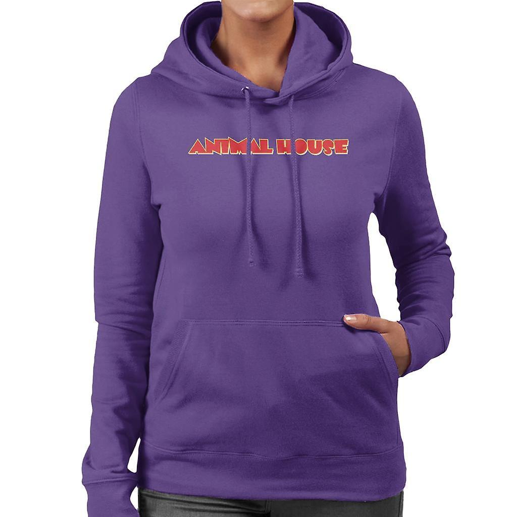 Animal House Classic Red Logo Women's Hooded Sweatshirt Purple Medium