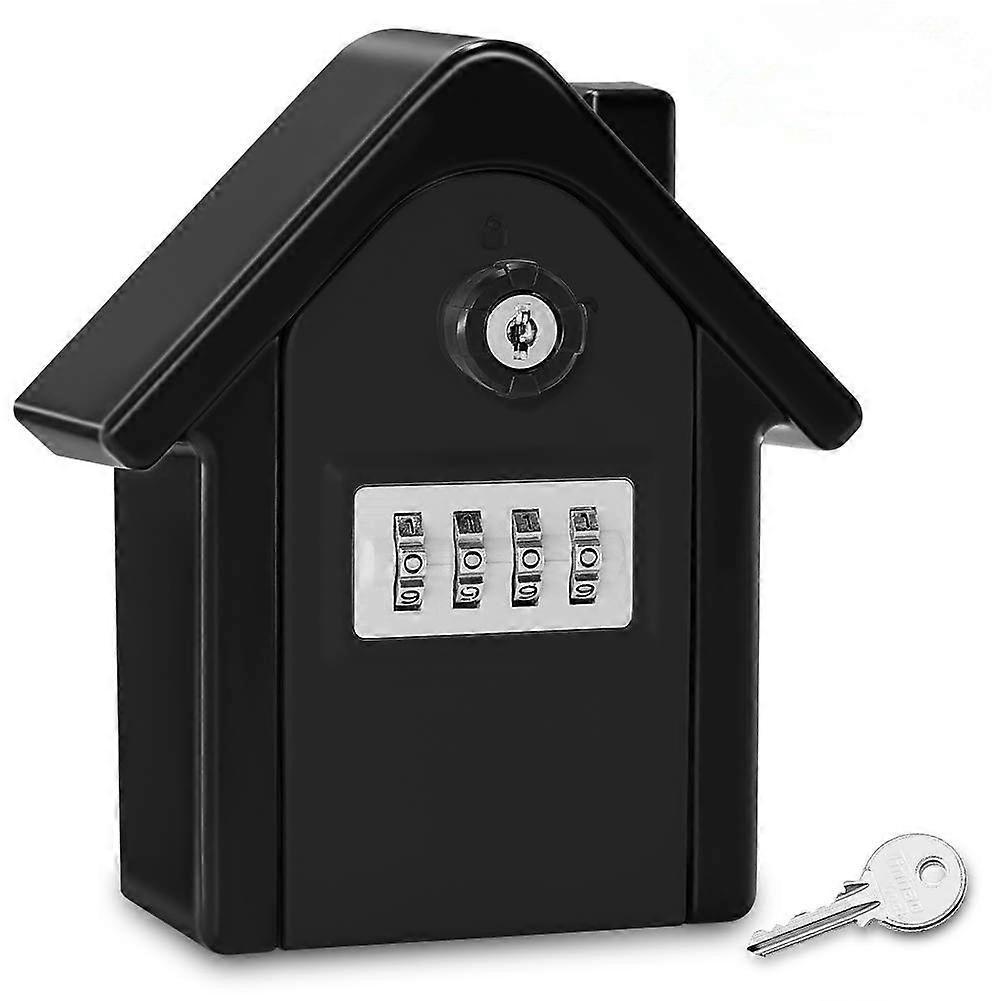 Augro Key Safe Wall Mounted Key Box with Digital Code & Emergency Keys, Large Key Safe Box XL Size Outdoor Key Safe(Black)