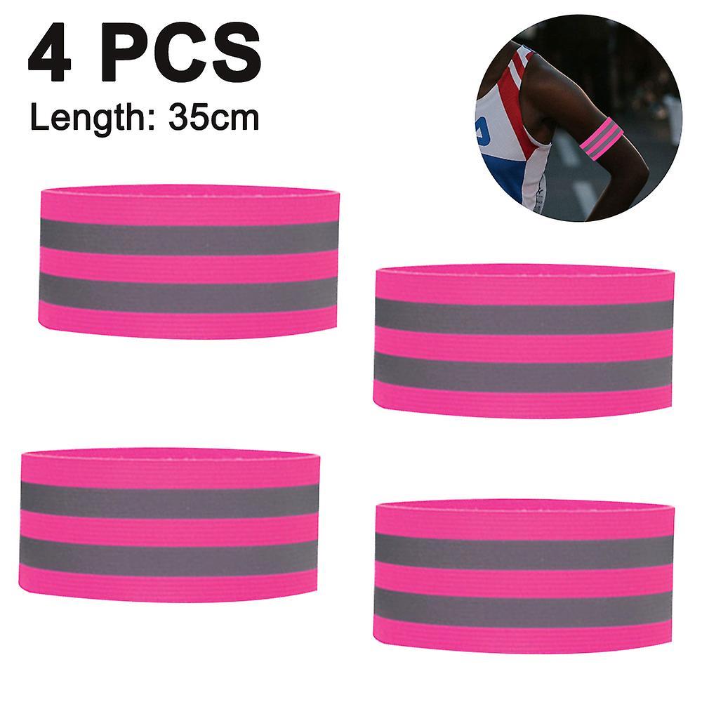 Jasmine 4 Pieces Reflective Bands,reflective Gear Safety Reflector Tape Straps green/black/pink