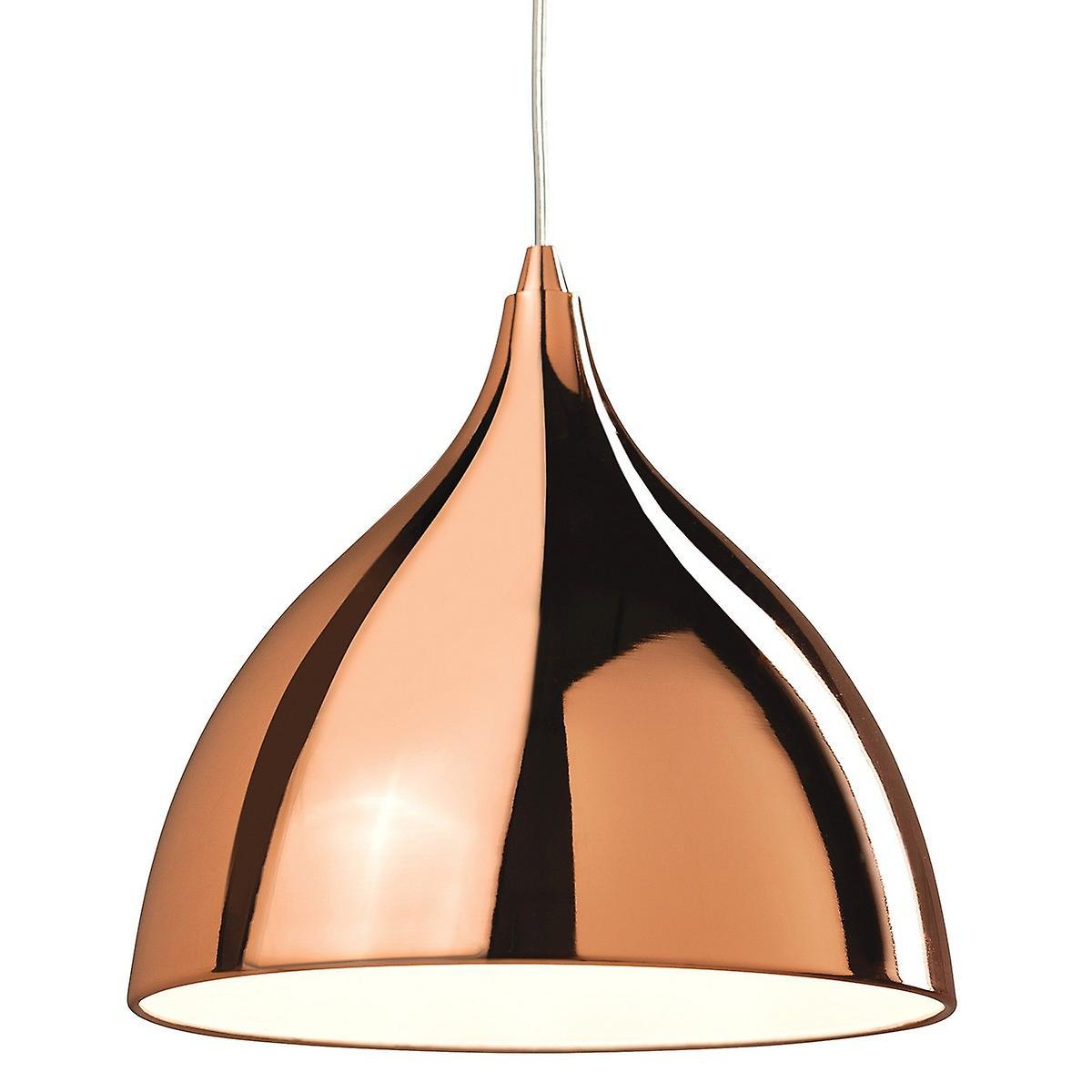 Firstlight Lighting Caf 1 Light Dome Ceiling Pendant Light Copper Finish, E27