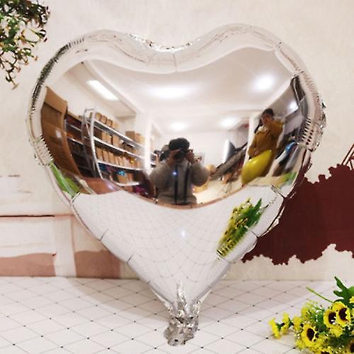 Hsmy 32 Inch Heart Shape Inflatable Foil Balloons Helium Balloon Birthday Party Wedding Decoration Silver