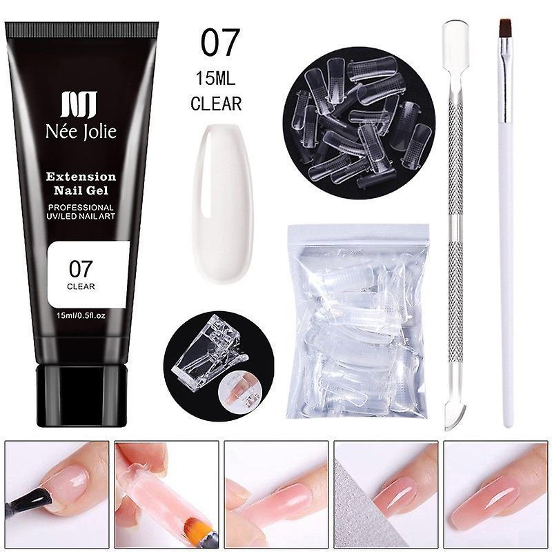 Baodan Nail Extension Glue 15Ml Paper-Free Crystal Nail Quick Extension Gel Glue Set F