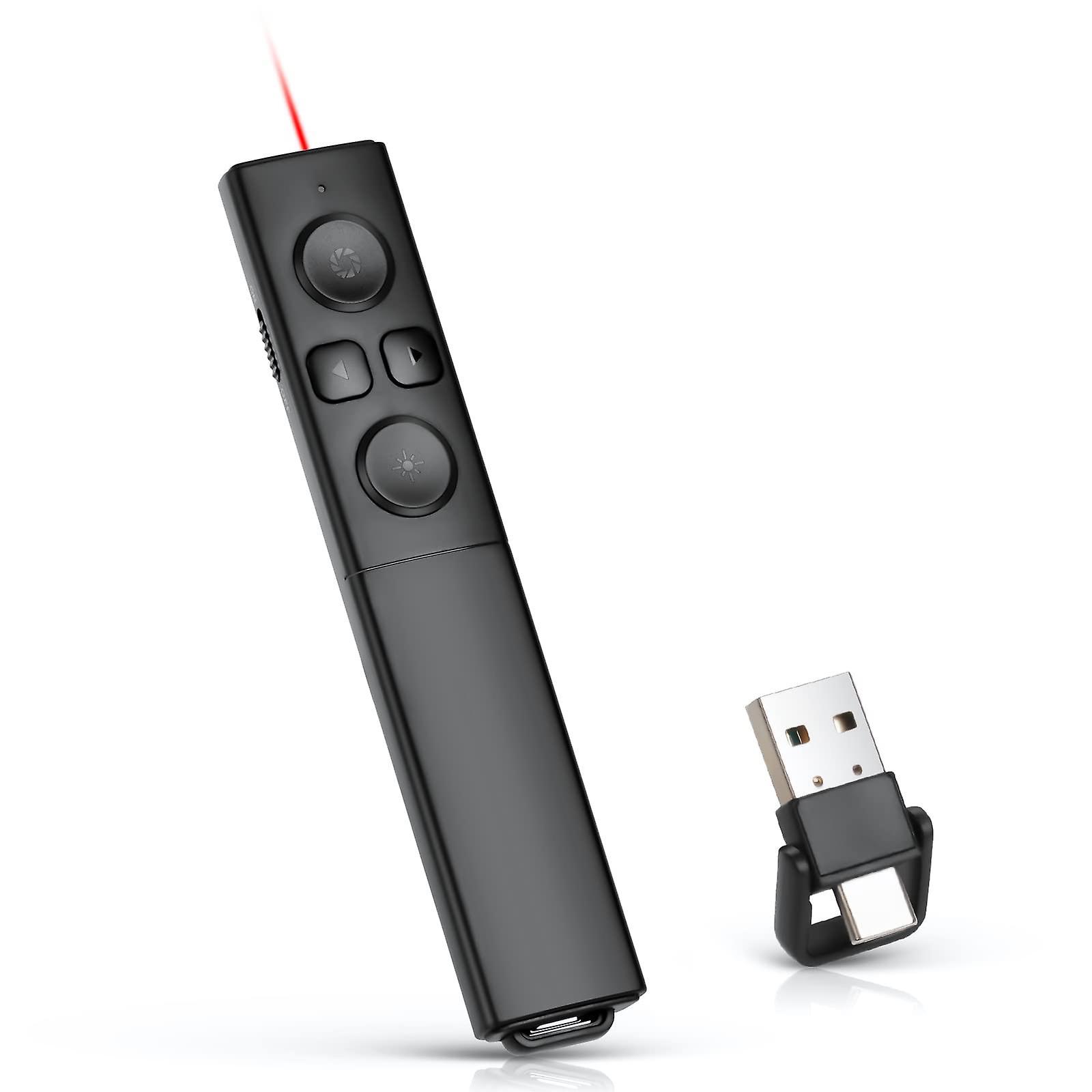 Linjou Red Laser Pointer Presentation Clicker, Wireless USB PPT Presenter Remote Control Presenter Clicker