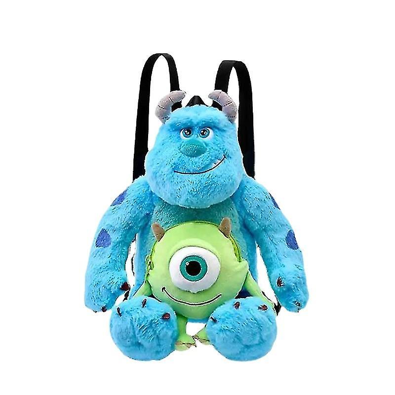 Cryin Sully With Monsters Inc Mike Cosplay Double Strap Plush Backpack Anime Cartoon Sulley James P. Sullivan Bookbag